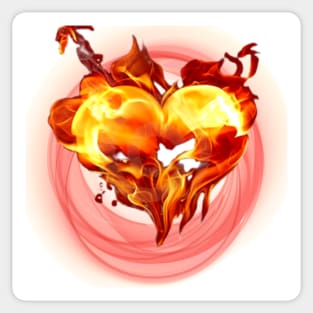 Fierce Heart on Fire Sticker